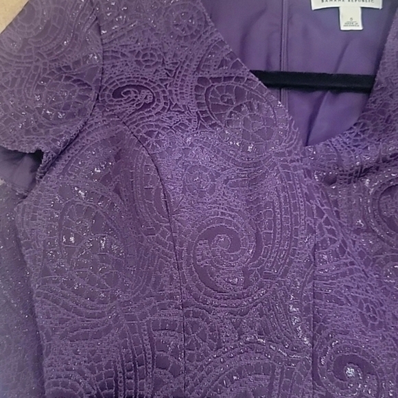 NEW - BANANA REPUBLIC DARK PURPLE DAMASK DRESS (sz 0) - Picture 6 of 8